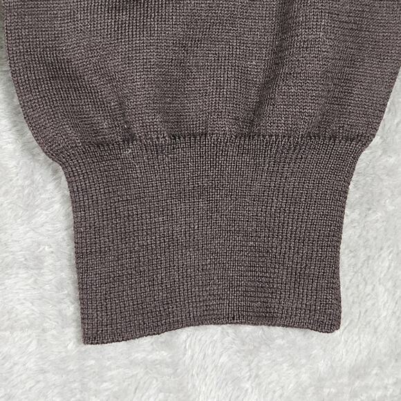 John W Nordstrom Sweater Dark Brown Extra Fine Merino Wool Pullover 1/4 Zip 2XL - Picture 10 of 11